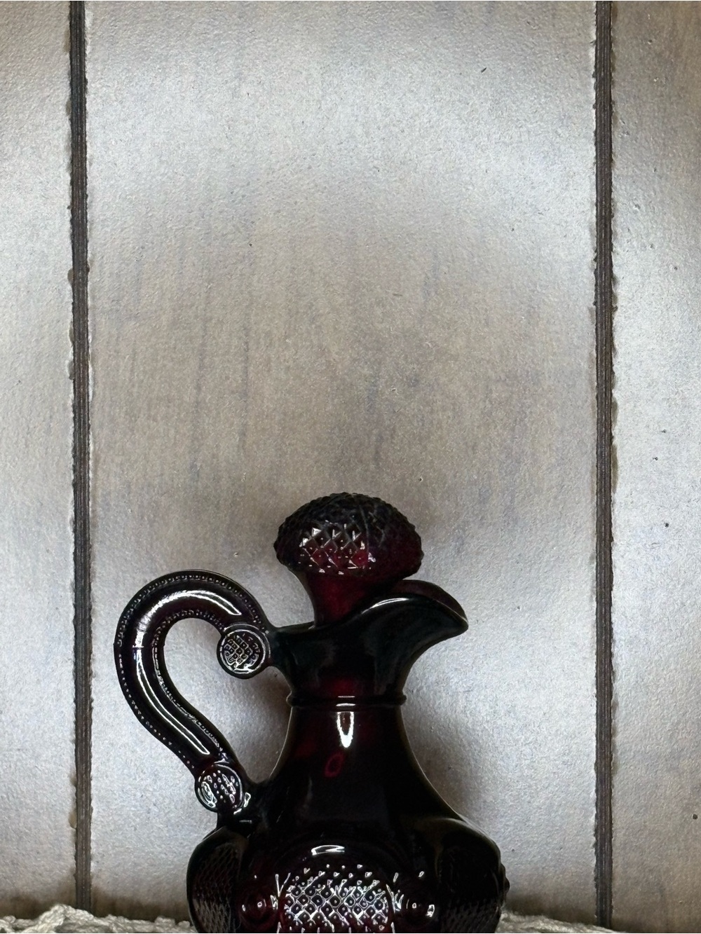 Avon Vintage Deep Ruby Glass Perfume Bottle with Stopper